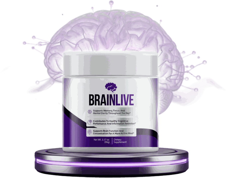 BrainLive jar of gut-brain memory drink mix